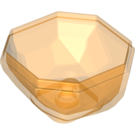 Lego Rock Boulder 4 x 4, Bottom / Trans-Orange