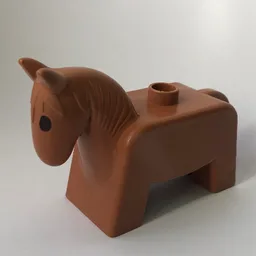 Duplo Animal Horse / Pony, Eyes Solid Black / Fabuland Brown