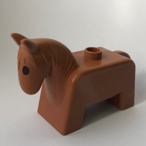 Lego Duplo Animal Horse / Pony, Eyes Solid Black / Fabuland Brown