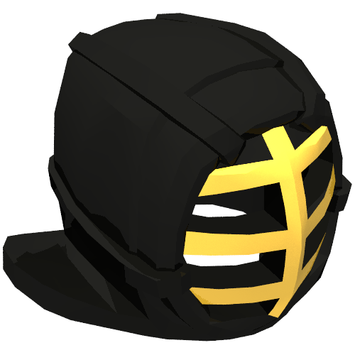 Lego Mask, Kendo, Gold Grille Print / Black