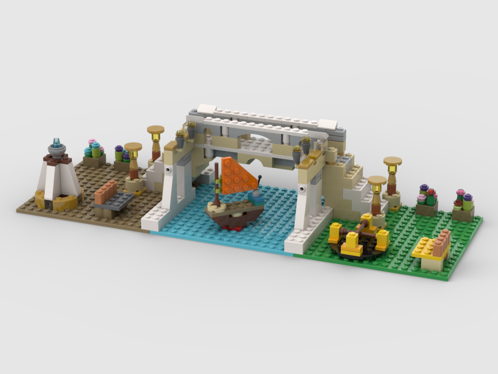 Lego Park with bridge and kids' playground (11717 Alternate Build)