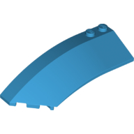 Lego Brick Wedged, Curved 8 x 3 x 2 Open Left / Dark Azure