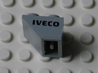 Lego Slope, Inverted 45 2 x 2 with Flat Bottom Pin with Black 'IVECO' Pattern Model Right Side (Sticker) - Set 8654