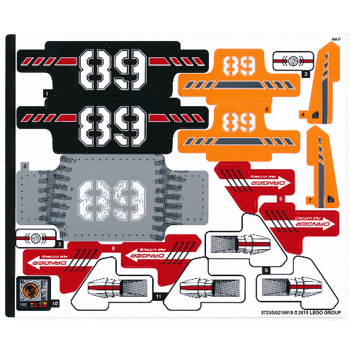 Lego Sticker Sheet for Set 42076-1 / [No Color/Any Color]