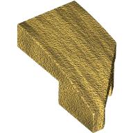 Lego Brick Wedged, Curved 2 x 1 with Stud Notch Left / Pearl Gold