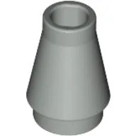 Cone 1 x 1 [No Top Groove] / Light Gray