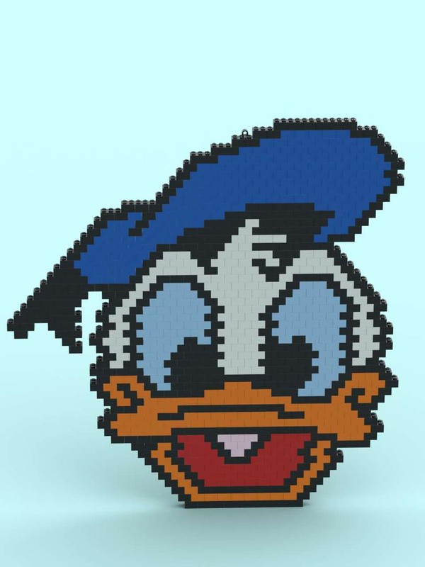 Lego Donald duck brick mosaic