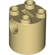 Brick Round 2 x 2 x 2 Robot Body, Axle Holder '+' Orientation / Tan