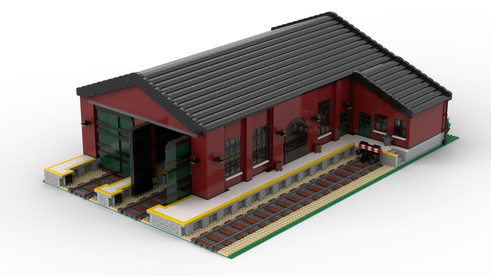 Lego Entrepôt pour locomotives - Engine House - Maschinenhaus - MOC