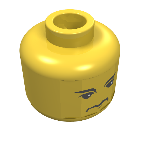 Lego Minifig Head Ron Weasley / Vincent Crabbe, Dual Sided Print [Blocked Open Stud] / Yellow