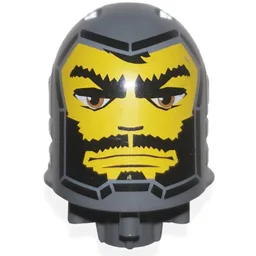 Large Figure Head, Round Top with Santis Print / Dark Bluish Gray