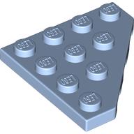 Lego Wedge Plate 4 x 4 Cut Corner / Bright Light Blue
