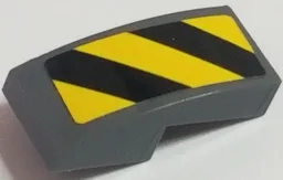 Slope, Curved 2 x 1 x 2/3 with Black and Yellow Danger Stripes Pattern Right (Sticker) - Sets 60121 / 60122
