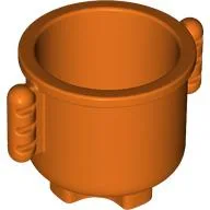 Duplo Kettle with Ribbed Handles 2 x 2 x 1.5 / Reddish Orange