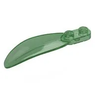 Plant, Leaf 2 x 6 x 1 with 2 Studs / Trans-Green