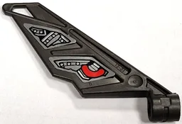 Bionicle Wing Small / Tail with Axle Hole with Red Snake and Silver Armor Plates Pattern Model Right Side (Stickers) - Set 70624