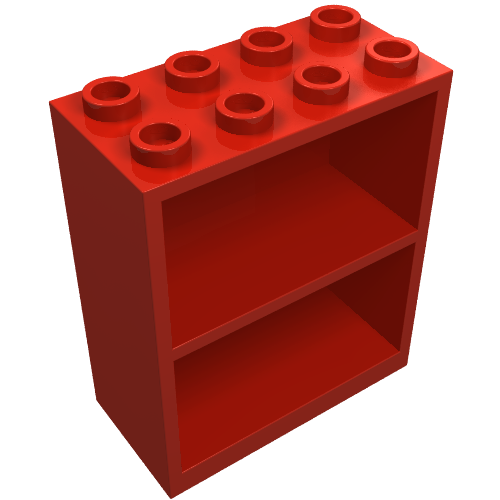 Lego Homemaker Bookcase/Cupboard 2 x 4 x 4 / Red
