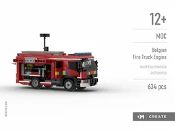 MOC - Belgian Fire Truck Engine (multifunctionele autopomp)