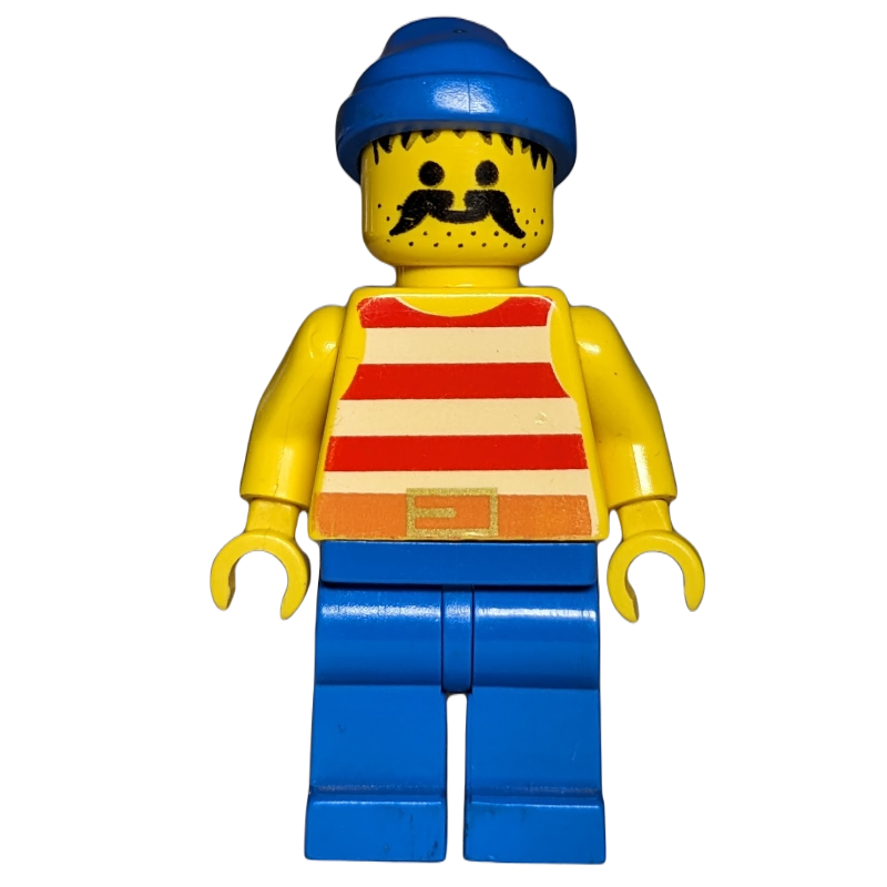 Lego Pirate - Red Stripes, Blue Legs, Blue Bandana