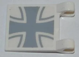 Flag 2 x 2 Square with Flat Edge with Iron Cross Pattern (Sticker) - Set 7198