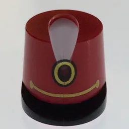 Hat / Imperial Guard Shako with White Plume, Black Brim, Gold Chain and Dark Red Emblem Print (Toy Soldier) / Red