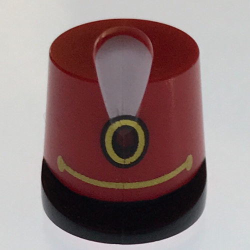 Lego Hat / Imperial Guard Shako with White Plume, Black Brim, Gold Chain and Dark Red Emblem Print (Toy Soldier) / Red