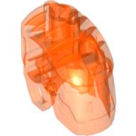 Lego Large Figure Head Connector Block (Glatorian) / Trans-Neon Orange