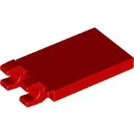 Tile Special 2 x 3 with 2 Clips [Angled Clips] / Red