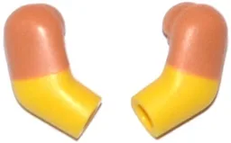 Arm, (Matching Left and Right) Pair with Molded Nougat Short Sleeves Pattern / Yellow