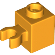 Lego Brick Special 1 x 1 with Clip Vertical [Open O Clip, Hollow Stud] / Bright Light Orange