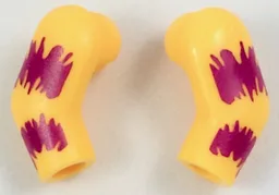 Arm, (Matching Left and Right) Pair with Magenta Tie-Dyed Stripes Pattern / Bright Light Orange