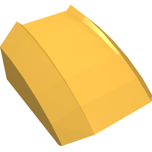 Lego Brick Curved 2 x 2 with Lip, No Studs / Bright Light Orange