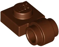 Plate Special 1 x 1 with Clip Light, Bar Hole [Thick Ring] / Reddish Brown