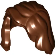 Hair Mid-Length with Part over Front of Right Shoulder / Reddish Brown