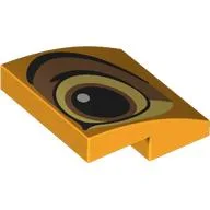 Brick Curved 2 x 2 x 2/3 with Lion Eye Print / Bright Light Orange