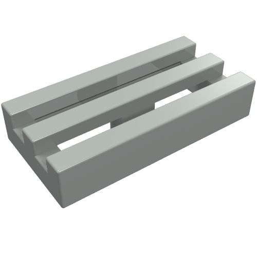 Lego Tile Special 1 x 2 Grille without Bottom Groove / Light Gray