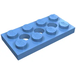 Technic Plate 2 x 4 [3 Holes] / Medium Blue