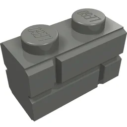 Brick Special 1 x 2 with Masonry Brick Profile / Dark Bluish Gray