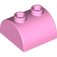 Lego Brick Curved 2 x 2, Two Top Studs / Bright Pink