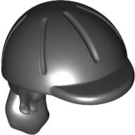 Lego Hair and Helmet, Long with Ponytail and Riding Helmet [PLAIN] / Black