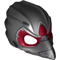 Lego Mask Bird (Raven) with Silver Beak and Red Markings Print / Black