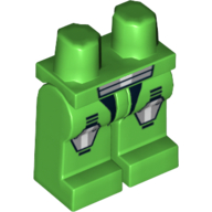 Lego Hips and Bright Green Legs with Galaxy Squad Armour with Large Light Bluish Gray and White Knee Pads and Short Belt Print / Bright Green
