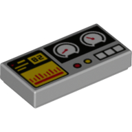 Lego Tile 1 x 2 with Gauges, '82', and Buttons print