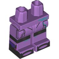 Lego Hips and Medium Lavender Legs with Black Pockets, Shoes, Silver/Black Knee Pads print / Medium Lavender