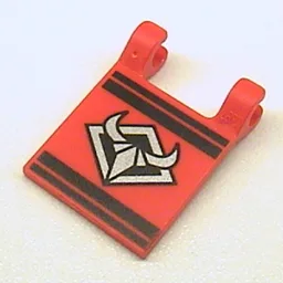 Flag 2 x 2 Square with Silver Bull's Head Print / Red