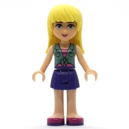 Stephanie - Sand Green Vest, Dark Purple Skirt