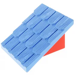 Duplo Roofpiece Slope 30 4 x 4 Shingled with a Red Base / Medium Blue