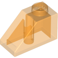 Lego Brick Sloped 45° 2 x 1 with Bottom Pin / Trans-Orange