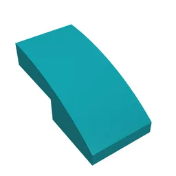 Brick Curved 2 x 1 No Studs [1/2 Bow] / Dark Turquoise
