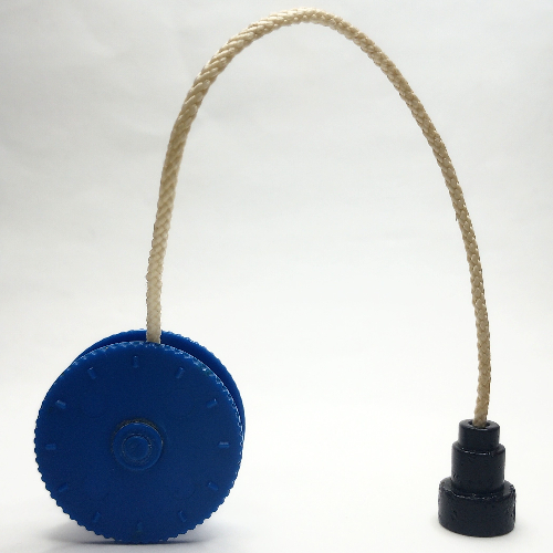 Lego Duplo Winch Drum Narrow with White String and Black Over-the-Stud-Size Fitting / Blue